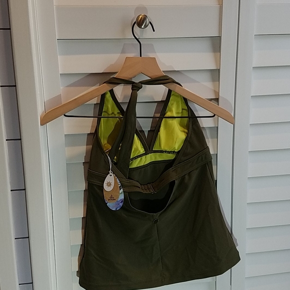 prAna small Lahari Tankini Swim Top Cargo Green - Picture 7 of 11